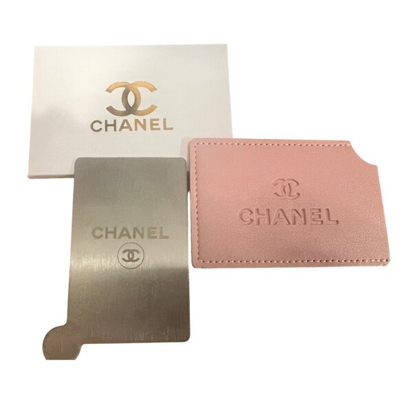 ⚡️CHANEL Beauty Pocket Mirror & Leather Card Holder NIB⚡️ - Picture 2 of 10